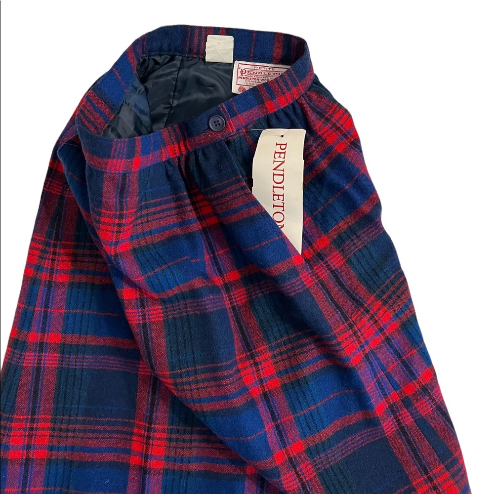 Pendleton Navy and Scarlet Plaid A-Line Skirt - Picture 4 of 4